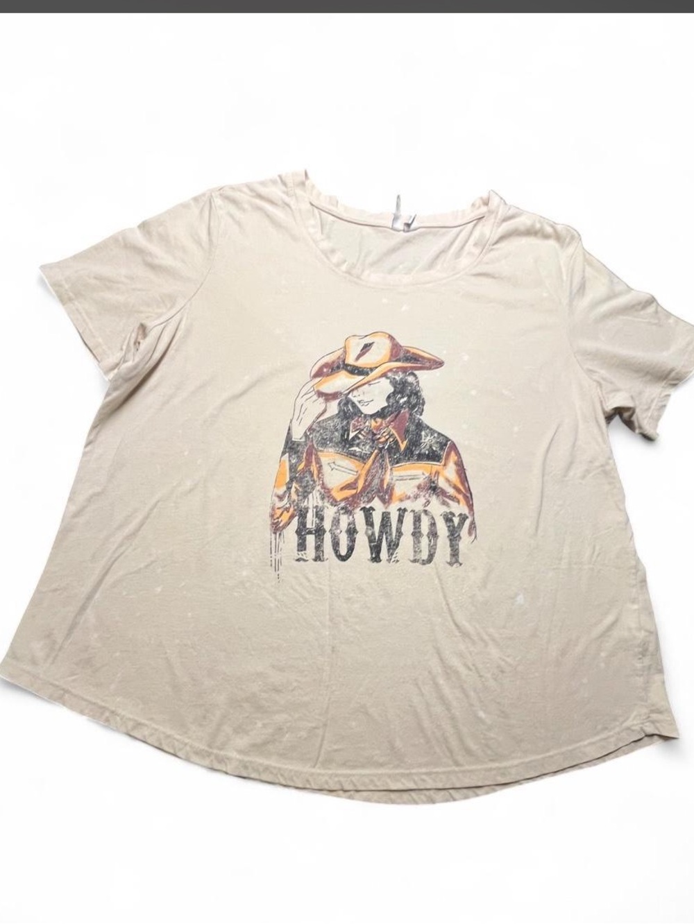Cato Cream Distressed Western graphic, XL oversized